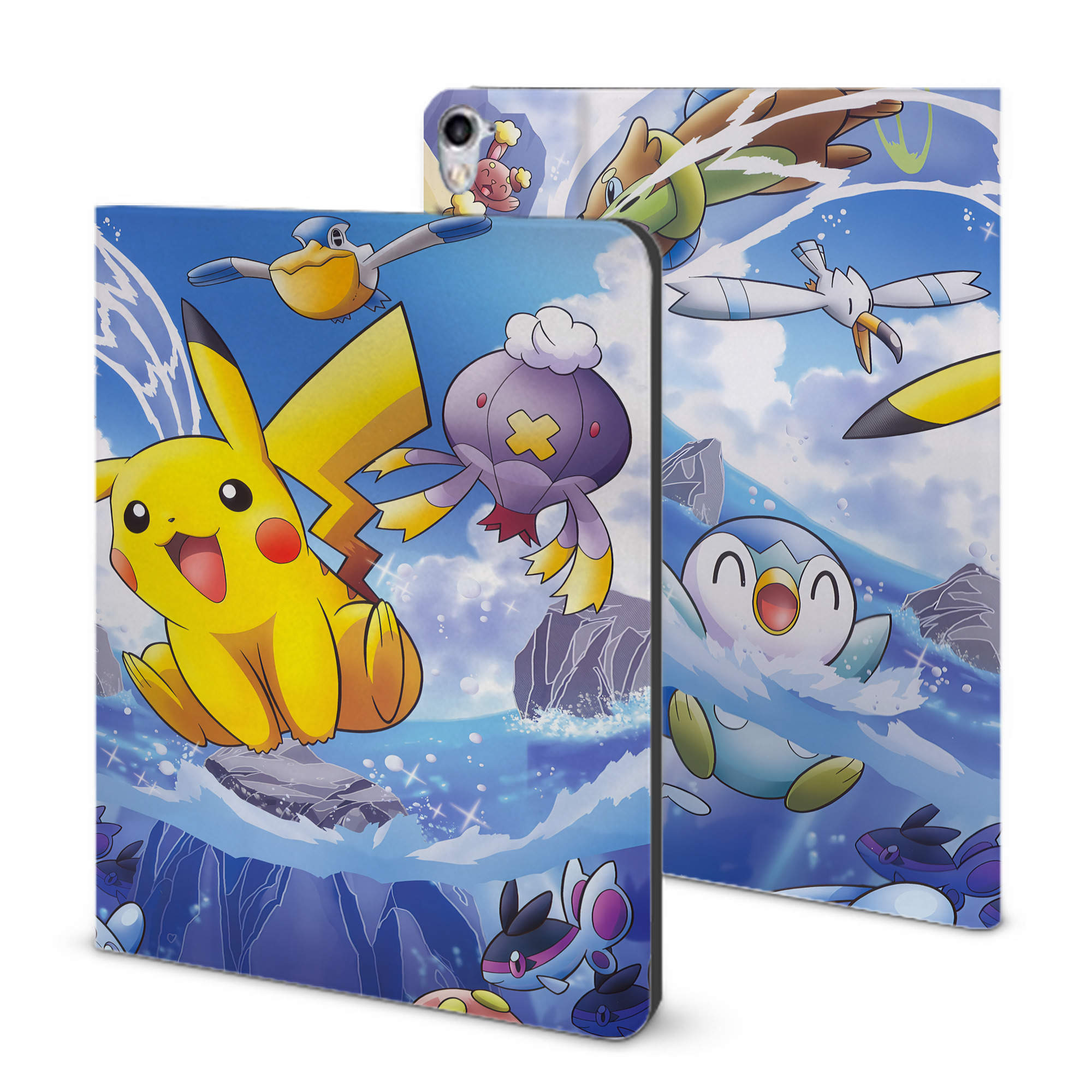 （画像用） ポケットモンスター Pokémon IPad ケース ブック型 PUレザー TPU 耐衝撃 軽量 薄型 ペン収納なし 全面保護 IPad 各モデル対応